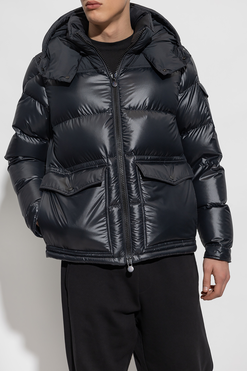 Black 'Masaya' down jacket with logo Moncler - GenesinlifeShops